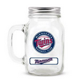 MINNESOTA TWINS GLASS MASON JAR w/chocolate baseballs